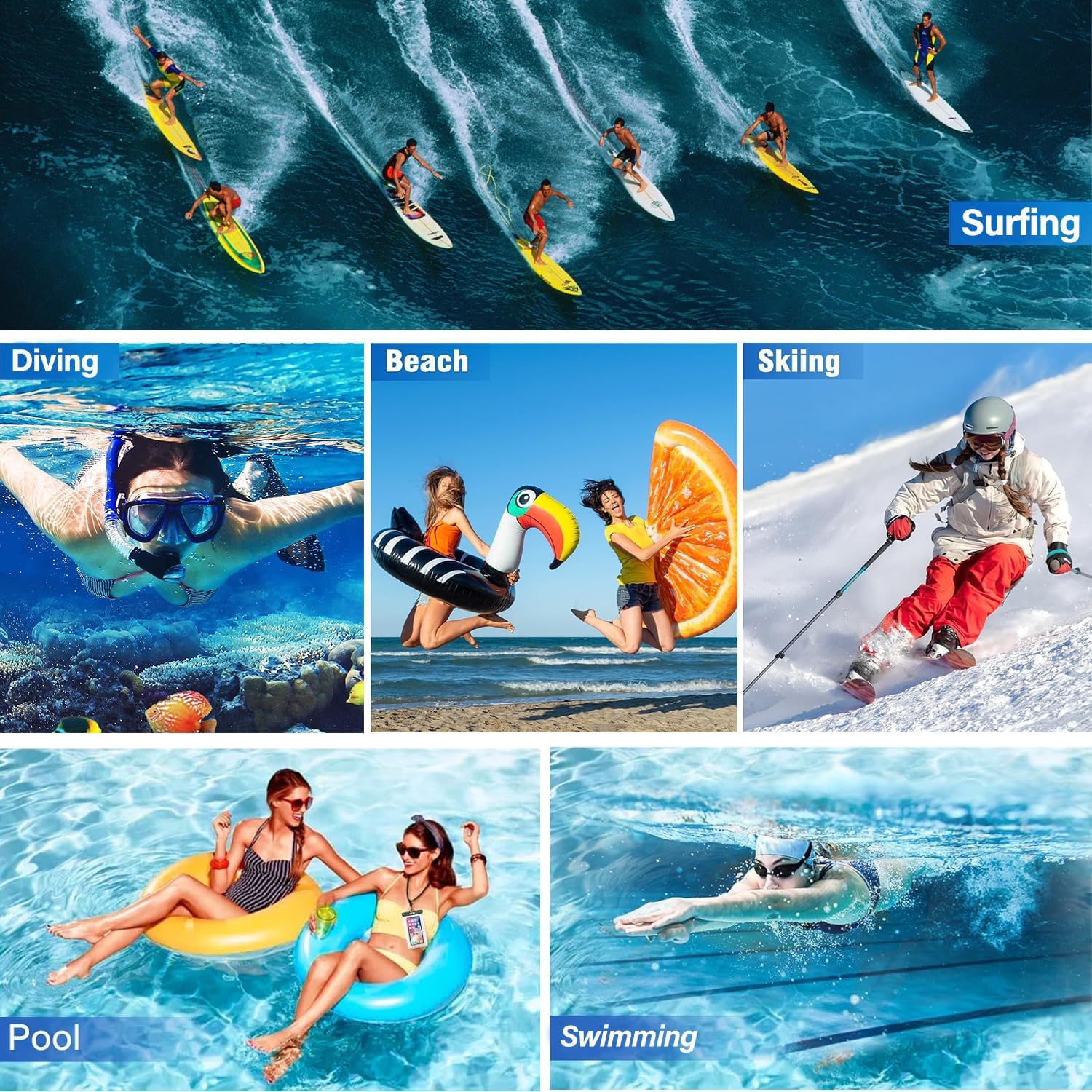 3 Pack Multicolor IPX8 Waterpr - Dry Bag Waterproof recension och pris
