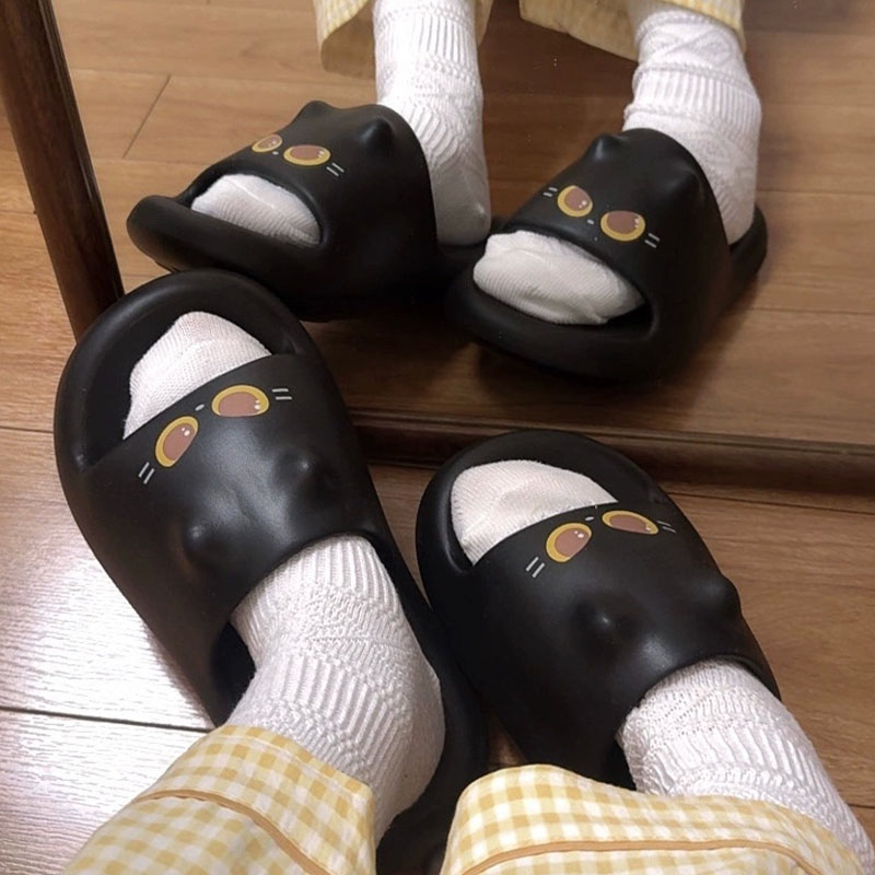 New Cute 3D Black Cat Paw Slid - Water Shoes recension och pris