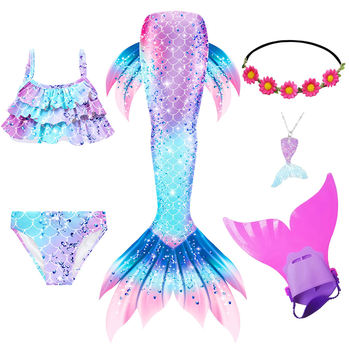 6Pcs/set Ariel Girls Swimming  - Swim Fins recension och pris