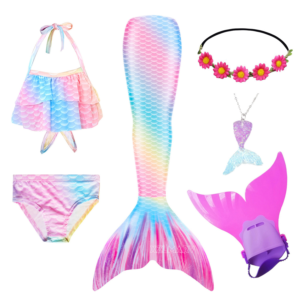 6Pcs/set Ariel Girls Swimming  - Swim Fins recension och pris