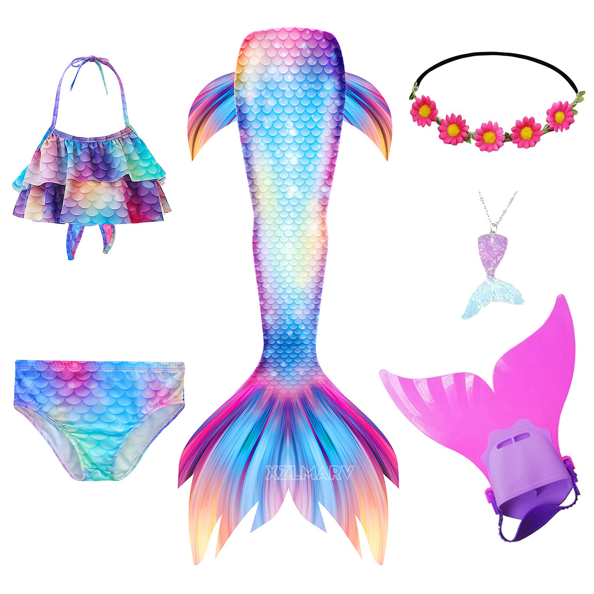 6Pcs/set Ariel Girls Swimming  - Swim Fins recension och pris